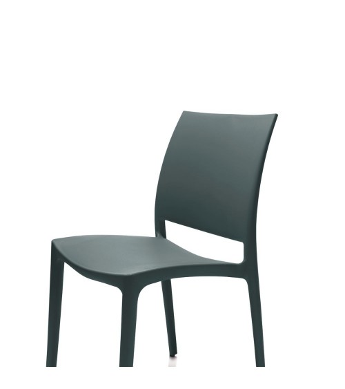 Sedia Curtis polipropilene grigio metal design ergonomico set 4 pezzi
