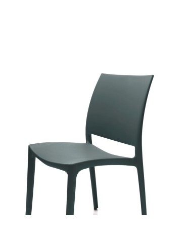 Sedia Curtis polipropilene grigio metal design ergonomico set 4 pezzi
