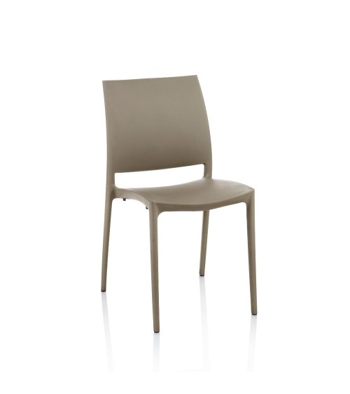 Sedia Curtis polipropilene tortora design ergonomico set 4 pezzi