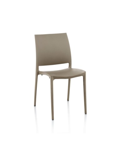 Sedia Curtis polipropilene tortora design ergonomico set 4 pezzi