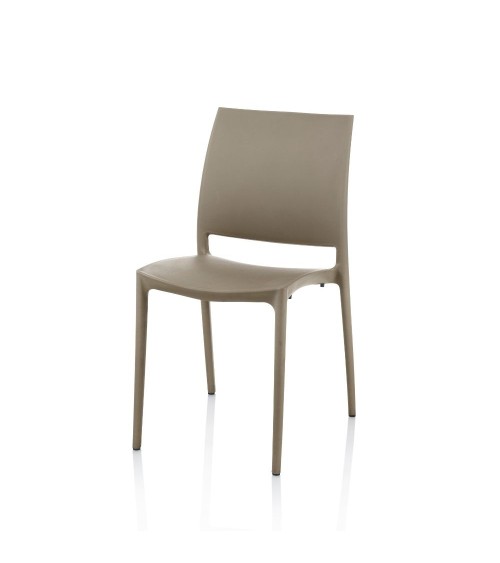 Sedia Curtis polipropilene tortora design ergonomico set 4 pezzi