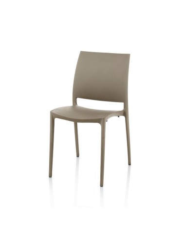 Sedia Curtis polipropilene tortora design ergonomico set 4 pezzi