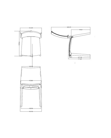 Sedia Curtis polipropilene tortora design ergonomico set 4 pezzi