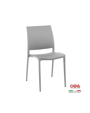 Sedia Curtis polipropilene tortora design ergonomico set 4 pezzi