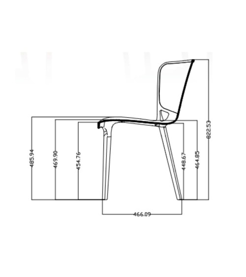 Sedia Logan polipropilene grigio metal schienale avvolgente traforato set 4 pezzi