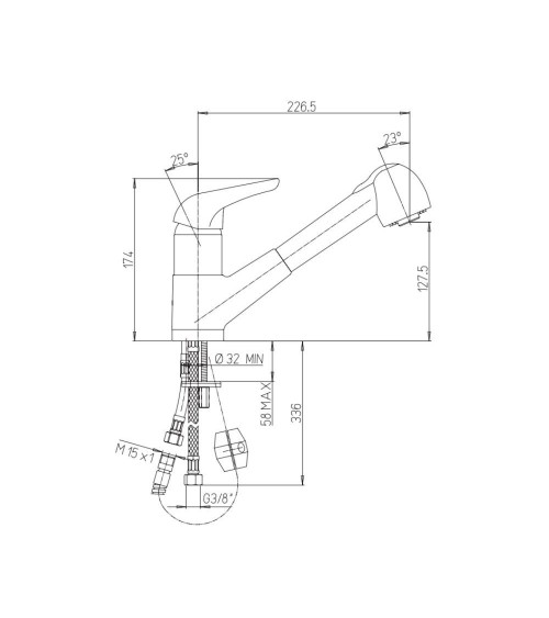 Miscelatore da cucina Paini 64CR568 cromato doccetta estraibile