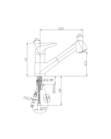 Miscelatore da cucina Paini 64CR568 cromato doccetta estraibile