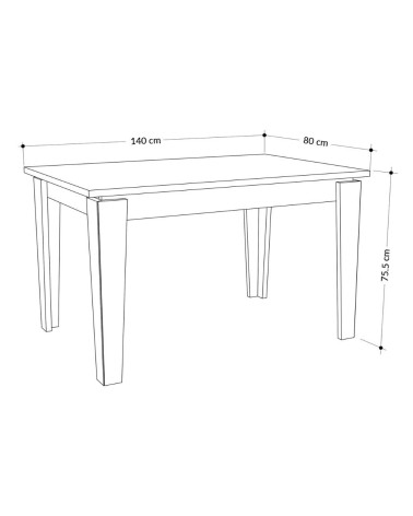 Tavolo allungabile Tolmen antracite 140x80 cm