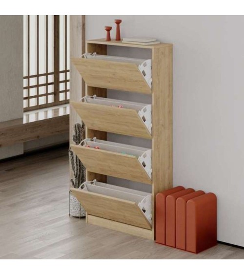 Scarpiera SHC540OAK quattro ante a ribalta rovere