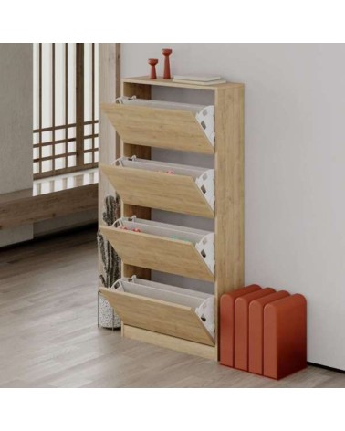 Scarpiera SHC540OAK quattro ante a ribalta rovere