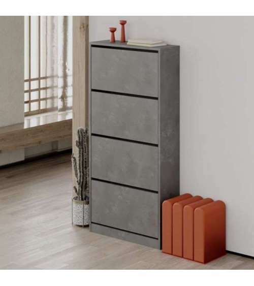 Scarpiera SHC540RETRO quattro ante a ribalta retro grey