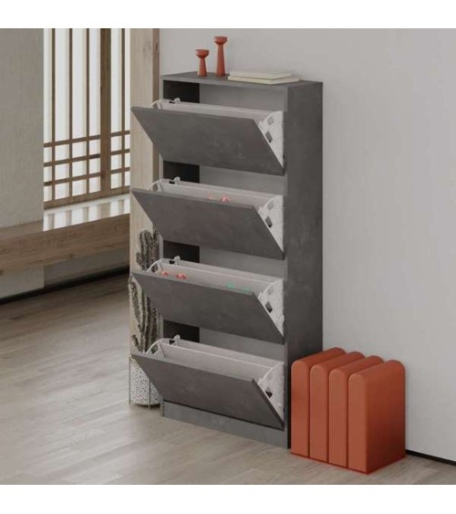 Scarpiera SHC540RETRO quattro ante a ribalta retro grey