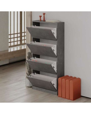 Scarpiera SHC540RETRO quattro ante a ribalta retro grey