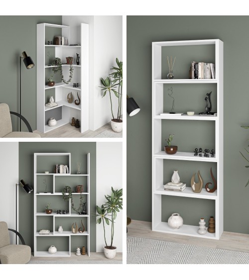 Libreria Wish estensibile angolare bianca 200h