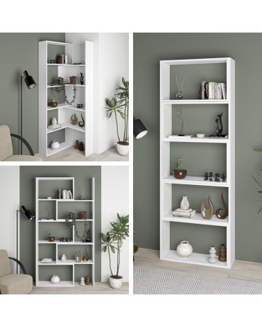 Libreria Wish estensibile angolare bianca 200h
