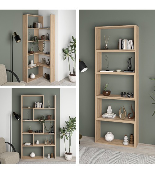 Libreria Wish estensibile angolare rovere 200h