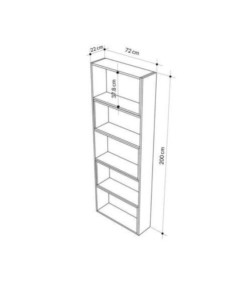 Libreria Wish estensibile angolare rovere 200h