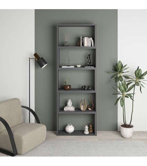 Libreria Wish estensibile angolare antracite 200h