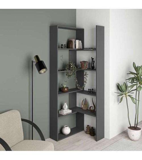 Libreria Wish estensibile angolare antracite 200h