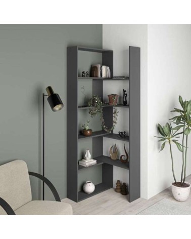 Libreria Wish estensibile angolare antracite 200h