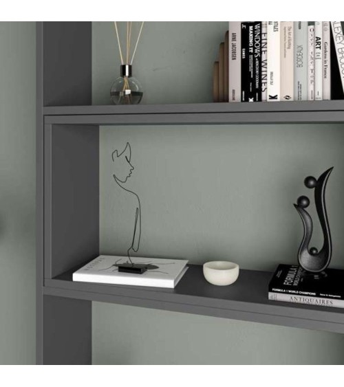 Libreria Wish estensibile angolare antracite 200h