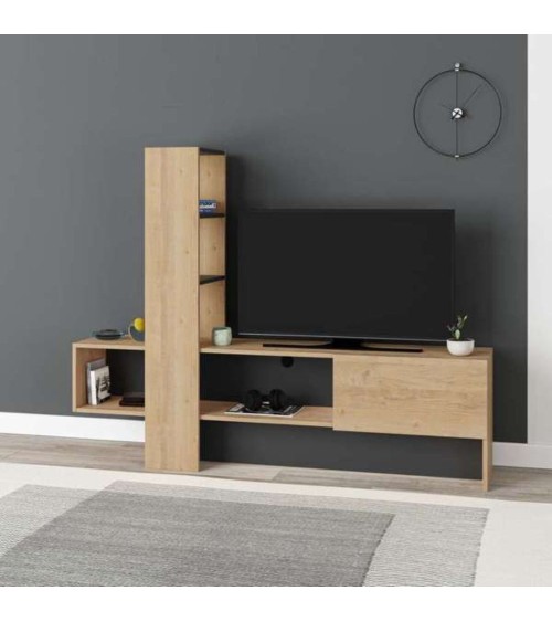 Mobile porta TV Troya rovere antracite con anta a ribalta
