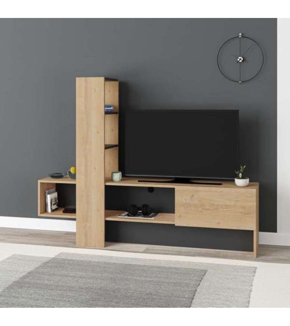 Mobile porta TV Troya rovere antracite con anta a ribalta