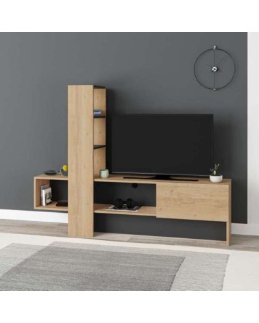 Mobile porta TV Troya rovere antracite con anta a ribalta