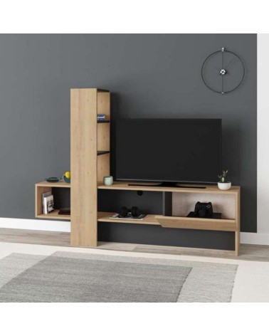 Mobile porta TV Troya rovere antracite con anta a ribalta