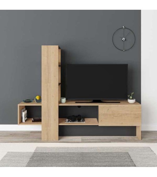 Mobile porta TV Troya rovere antracite con anta a ribalta