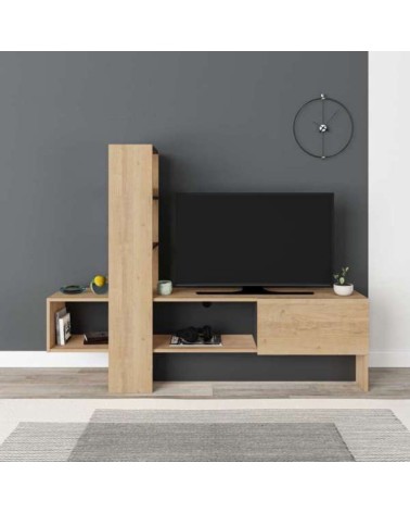 Mobile porta TV Troya rovere antracite con anta a ribalta