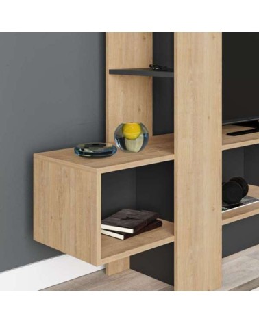 Mobile porta TV Troya rovere antracite con anta a ribalta