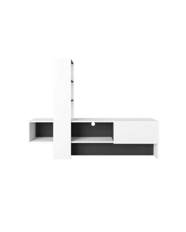 Mobile porta TV Troya bianco antracite con anta a ribalta