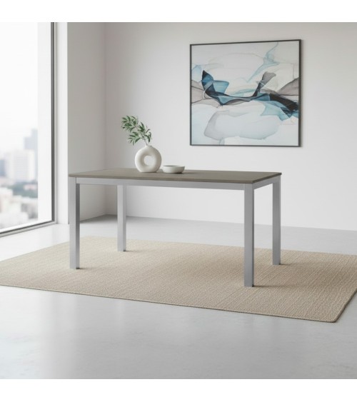 Tavolo allungabile 120x80 struttura alluminio e piano larice grigio Monster