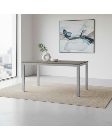 Tavolo allungabile 120x80 struttura alluminio e piano larice grigio Monster