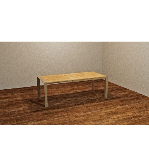 Tavolo rettangolare allungabile Golia 130x80 struttura tortora e piano rovere shimo
