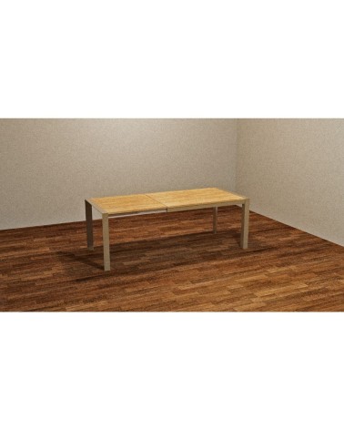 Tavolo rettangolare allungabile Golia 130x80 struttura tortora e piano rovere shimo
