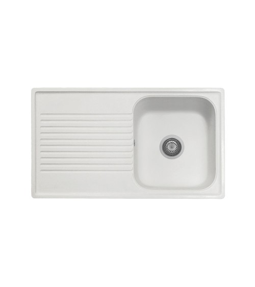 Samet Lavello 86x50 Granitovero861vbip reversibile 1 vasca gocciolatoio bianco