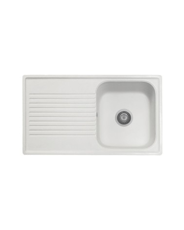 Samet Lavello 86x50 Granitovero861vbip reversibile 1 vasca gocciolatoio bianco
