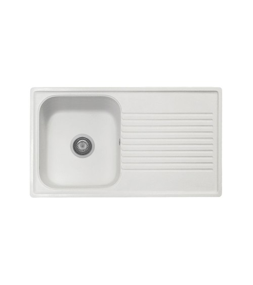 Samet Lavello 86x50 Granitovero861vbip reversibile 1 vasca gocciolatoio bianco