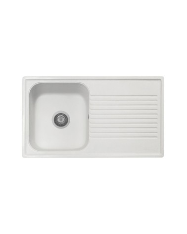 Samet Lavello 86x50 Granitovero861vbip reversibile 1 vasca gocciolatoio bianco
