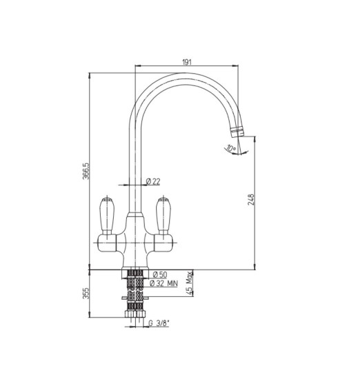Rubinetto da cucina Paini 84CN544 satinato comandi ceramica