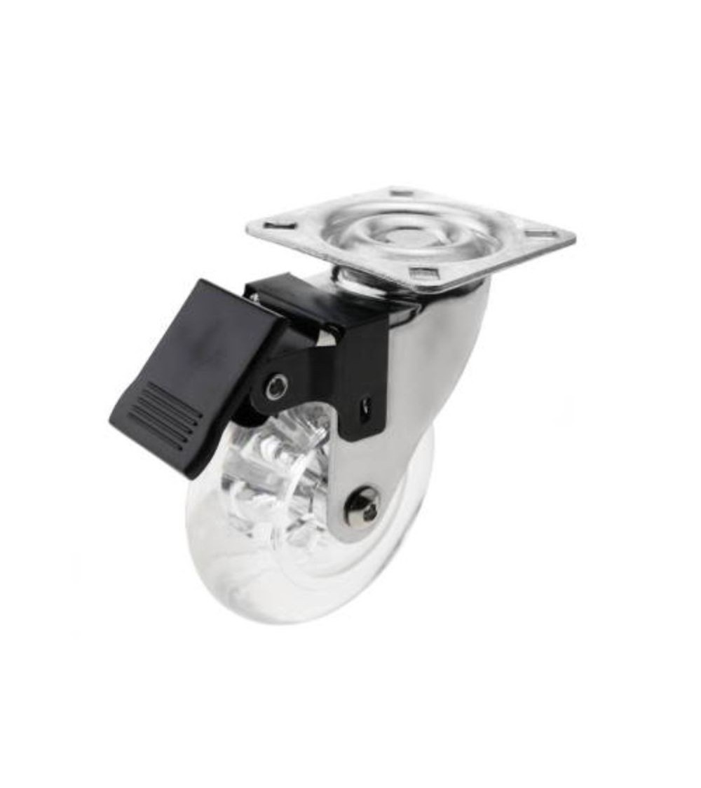 Ruota Fyunny pivotante trasparente diametro 75 con freno