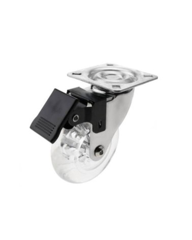 Ruota Fyunny pivotante trasparente diametro 75 con freno
