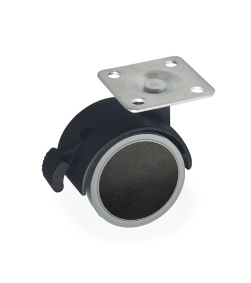 Ruota pivotante con freno diametro 50 nera