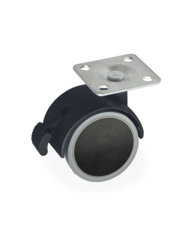 Ruota pivotante con freno diametro 50 nera
