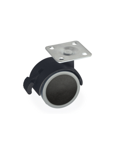 Ruota pivotante con freno diametro 40 nera