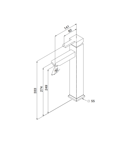 Miscelatore bagno Quadra lavabo alto cromato