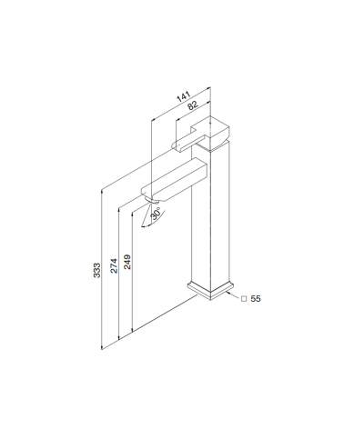 Miscelatore bagno Quadra lavabo alto cromato