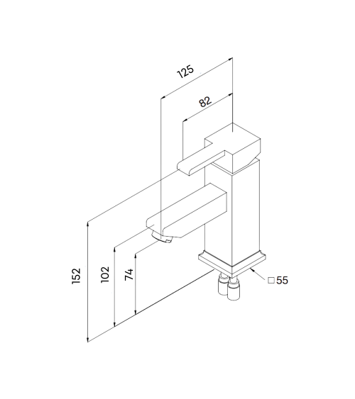 Miscelatore bagno Quadra lavabo cromato